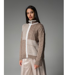 Maha Strickpullover mit Reißverschluss