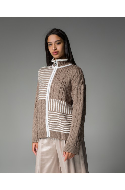 Maha Strickpullover mit Reißverschluss