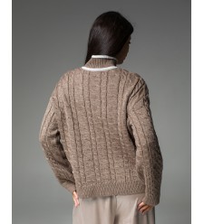 Maha Strickpullover mit Reißverschluss