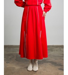 Maha Set: Sweatshirt & Rock mit Reißverschlüssen (Rot) Maha Set: Sweatshirt & Rock mit Reißverschlüssen (Rot)