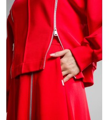 Maha Set: Sweatshirt & Rock mit Reißverschlüssen (Rot) Maha Set: Sweatshirt & Rock mit Reißverschlüssen (Rot)