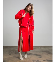 Maha Set: Sweatshirt & Rock mit Reißverschlüssen (Rot) Maha Set: Sweatshirt & Rock mit Reißverschlüssen (Rot)