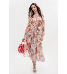Blumenmuster Langarmkleid: Zeitlose Eleganz