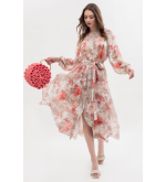 Long-Sleeve Dress with Poppy Flourish