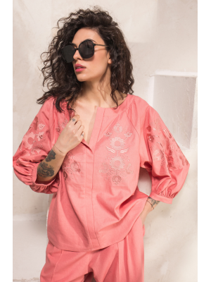 Pink vyshyvanka blouse