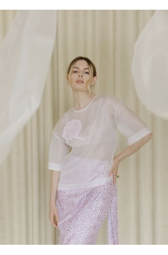 NAGRODZKI.S Rosa Rock mit zartem Blumenmuster