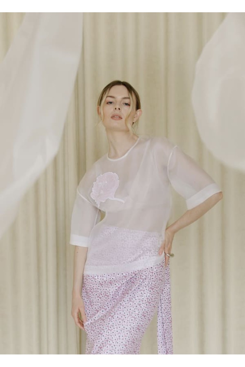 NAGRODZKI.S Rosa Rock mit zartem Blumenmuster