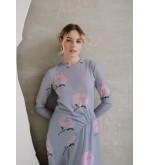 Nagrodzki.S Halbdurchsichtiges, asymmetrisches Kleid mit einzigartigem Muster