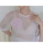 NAGRODZKI.S Rosa Bluse mit Stickerei