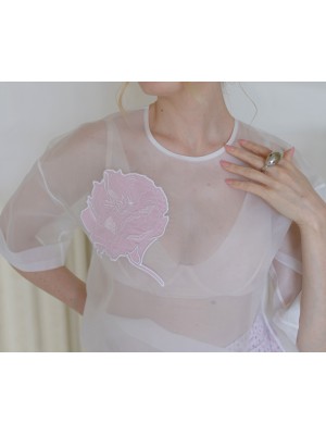 NAGRODZKI.S Rosa Bluse mit Stickerei