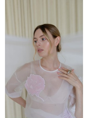 NAGRODZKI.S Rosa Bluse mit Stickerei
