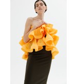 Transformierbares plissiertes Chiffon-Top-Bolero von Panove