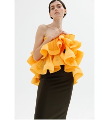 Transformierbares plissiertes Chiffon-Top-Bolero von Panove