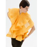 Transformierbares plissiertes Chiffon-Top-Bolero von Panove
