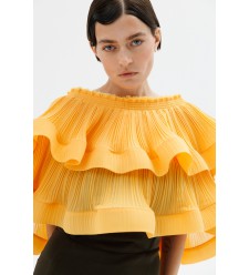 Transformierbares plissiertes Chiffon-Top-Bolero von Panove