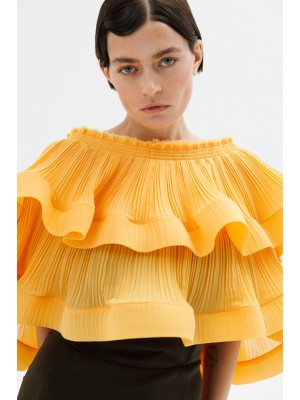 Transformierbares plissiertes Chiffon-Top-Bolero von Panove