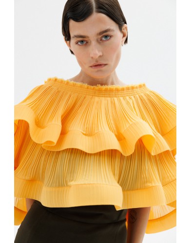 Transformierbares plissiertes Chiffon-Top-Bolero von Panove