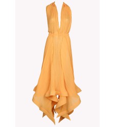 Asymmetrisches Chiffonkleid mit offenem Rücken von Panove