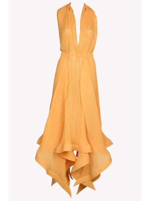 Asymmetrisches Chiffonkleid mit offenem Rücken von Panove