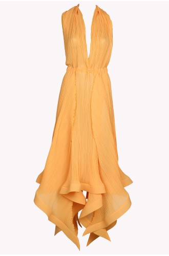 Asymmetrisches Chiffonkleid mit offenem Rücken von Panove