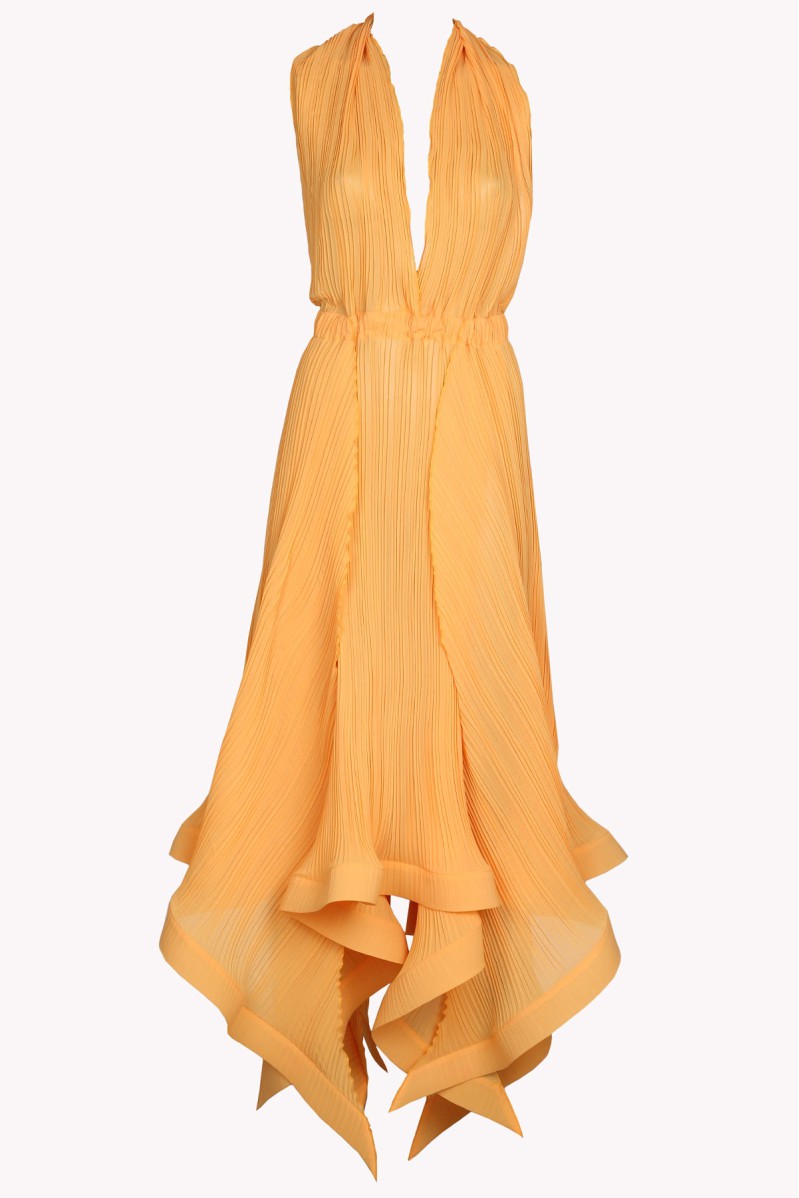 Asymmetrisches Chiffonkleid mit offenem Rücken von Panove