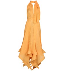 Asymmetrisches Chiffonkleid mit offenem Rücken von Panove