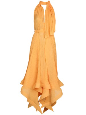 Asymmetrisches Chiffonkleid mit offenem Rücken von Panove
