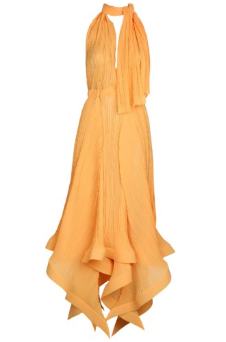 Asymmetrisches Chiffonkleid mit offenem Rücken von Panove