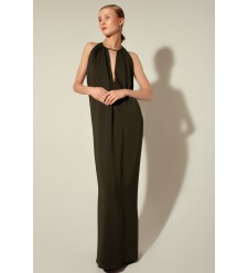 Panove Krepp-Maxikleid