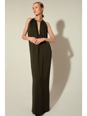 Panove Krepp-Maxikleid