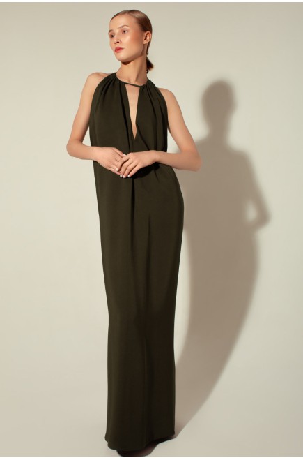 Panove Krepp-Maxikleid