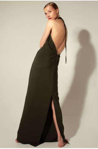 Panove Krepp-Maxikleid