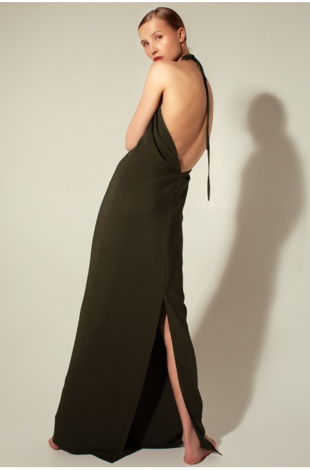 Panove Krepp-Maxikleid