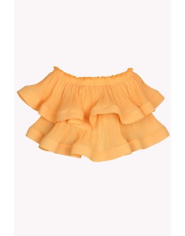 Transformierbares plissiertes Chiffon-Top-Bolero von Panove