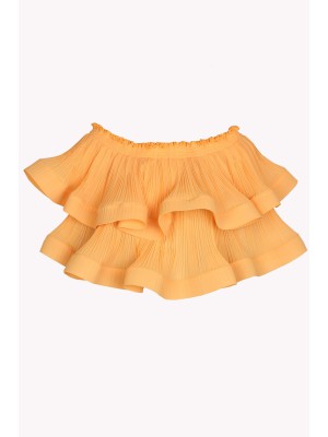 Transformierbares plissiertes Chiffon-Top-Bolero von Panove