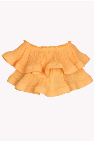 Transformierbares plissiertes Chiffon-Top-Bolero von Panove