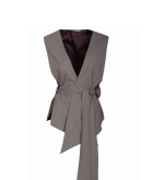 Wool-Silk Blend Wrap Vest