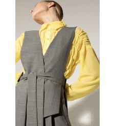 Damen Wickelweste in Grau