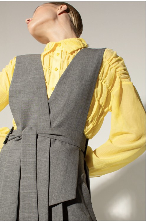 Damen Wickelweste in Grau