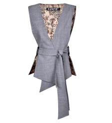 Damen Wickelweste in Grau