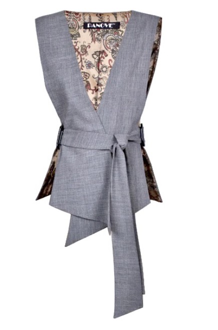 Damen Wickelweste in Grau