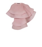 Panove Plissiertes Chiffon-Top-Bolero mit Transformation (Rosa)