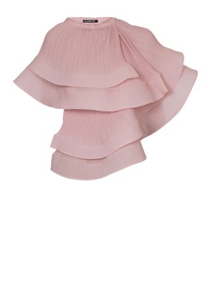 Panove Plissiertes Chiffon-Top-Bolero mit Transformation (Rosa)