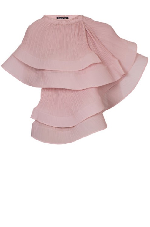 Panove Plissiertes Chiffon-Top-Bolero mit Transformation (Rosa)