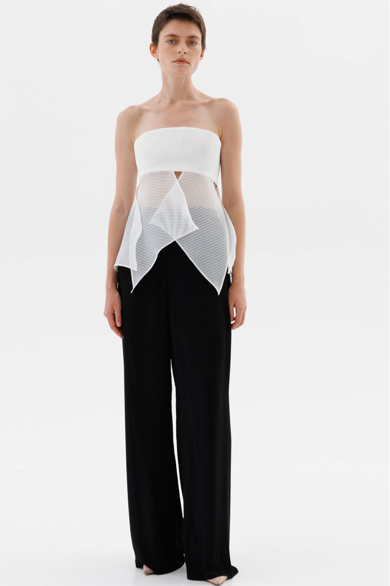 Panove Jacquard-Organza-Basken-Top