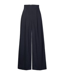 Pinstriped Wide-Leg Cotton Pants by Panove