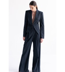 Pinstriped Wide-Leg Cotton Pants by Panove