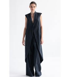 Pinstriped Wide-Leg Cotton Pants by Panove
