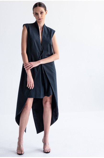 Dunkelblau Gestreifte Weste von Panove