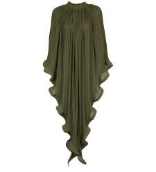 Asymmetric Pleated Chiffon Transformer Blouse by Panove